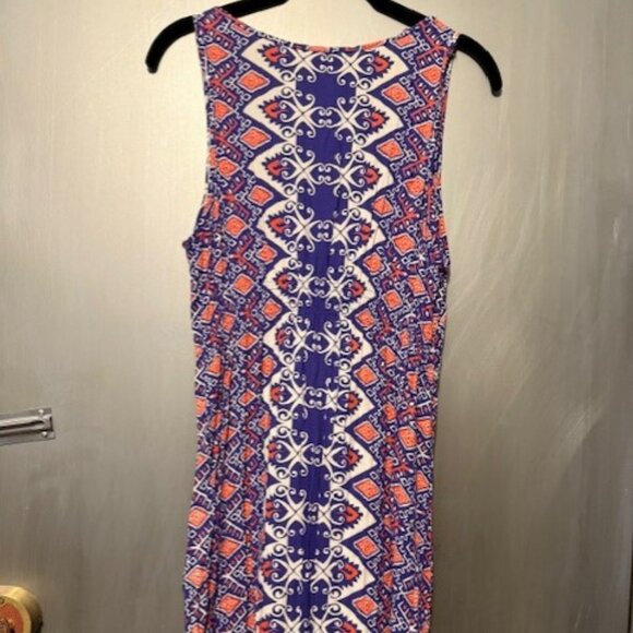 Vintage forever 21 Boho V-neck  Geographic Tribal print Maxi Dress - Picture 13 of 16